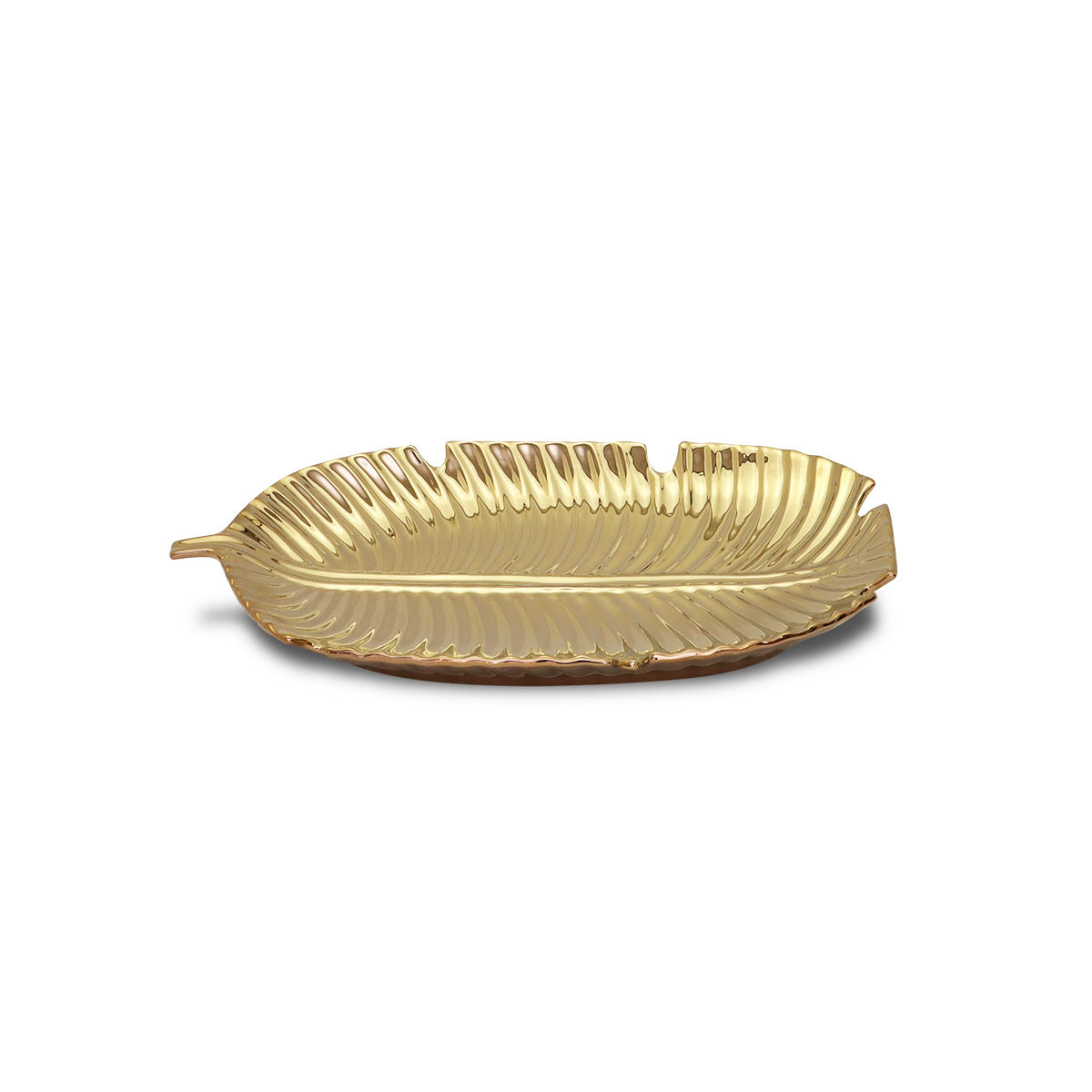 Valle Banana Leaf Copper Tray | Vinoti Living