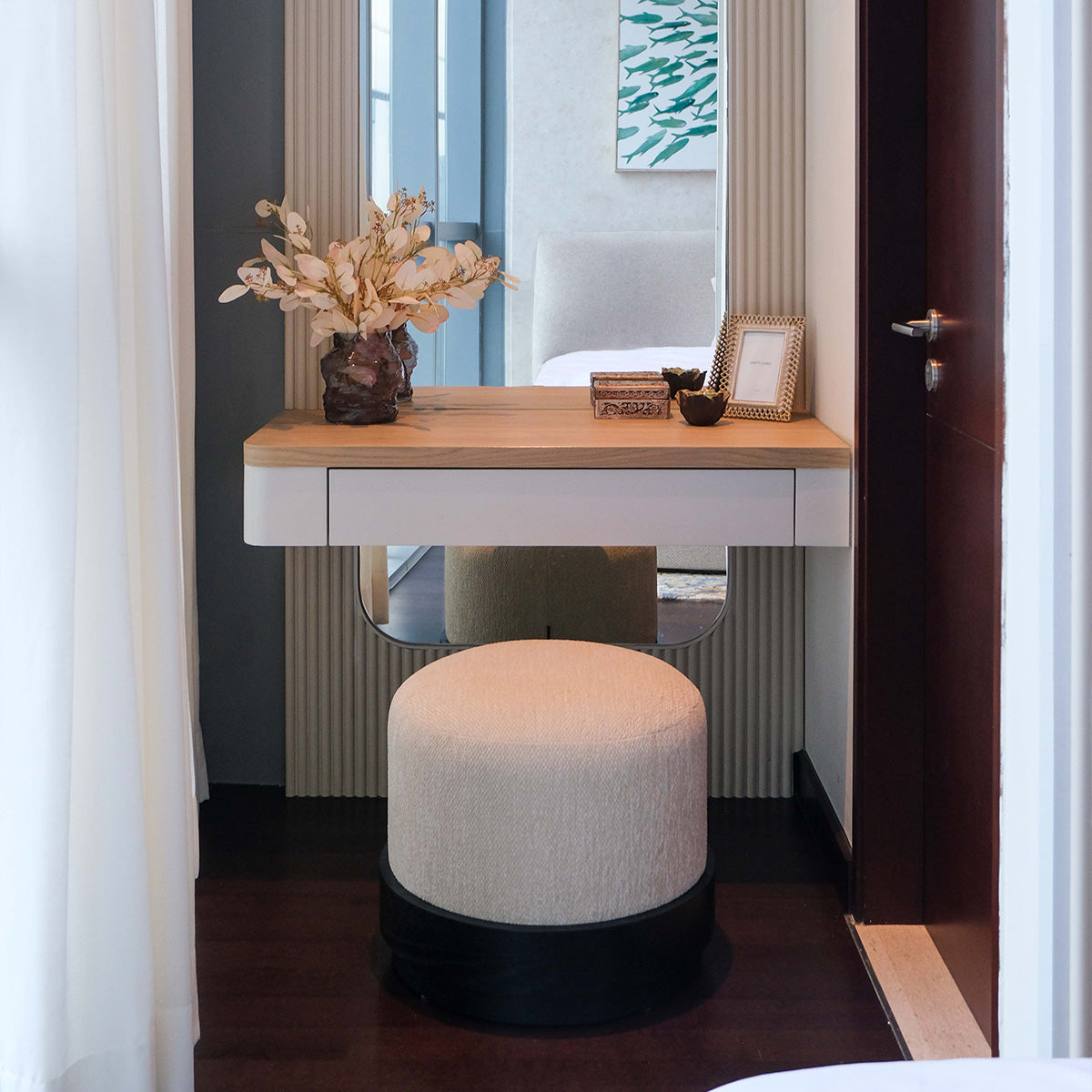 Milan Small Round Ottoman | Vinoti Living