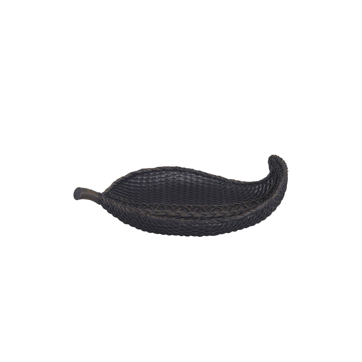 Selva Weave Leaf Black Tray | Vinoti Living