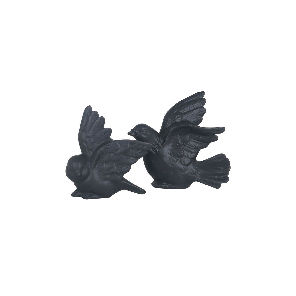 Fiore Bird Large Black - Figurine | Vinoti Living