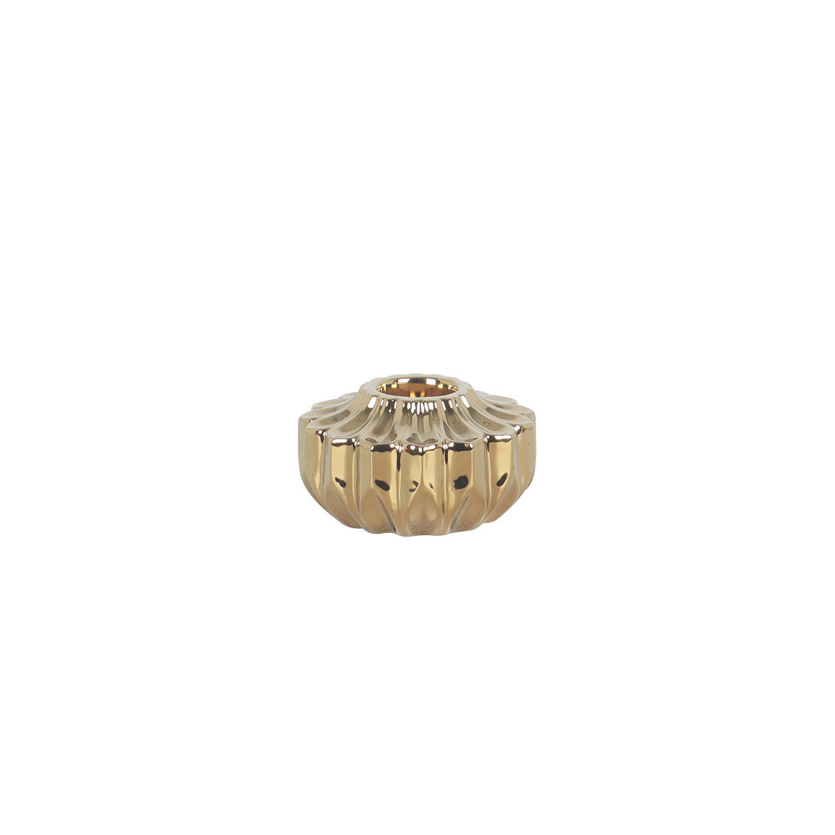 Fiore Flora Gold Tealight Holder - Vases & Centrepieces | Vinoti Living