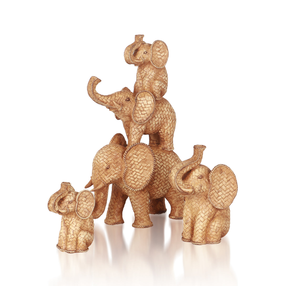 Safari Weave Elephant Family Figurine  | Vinoti Living