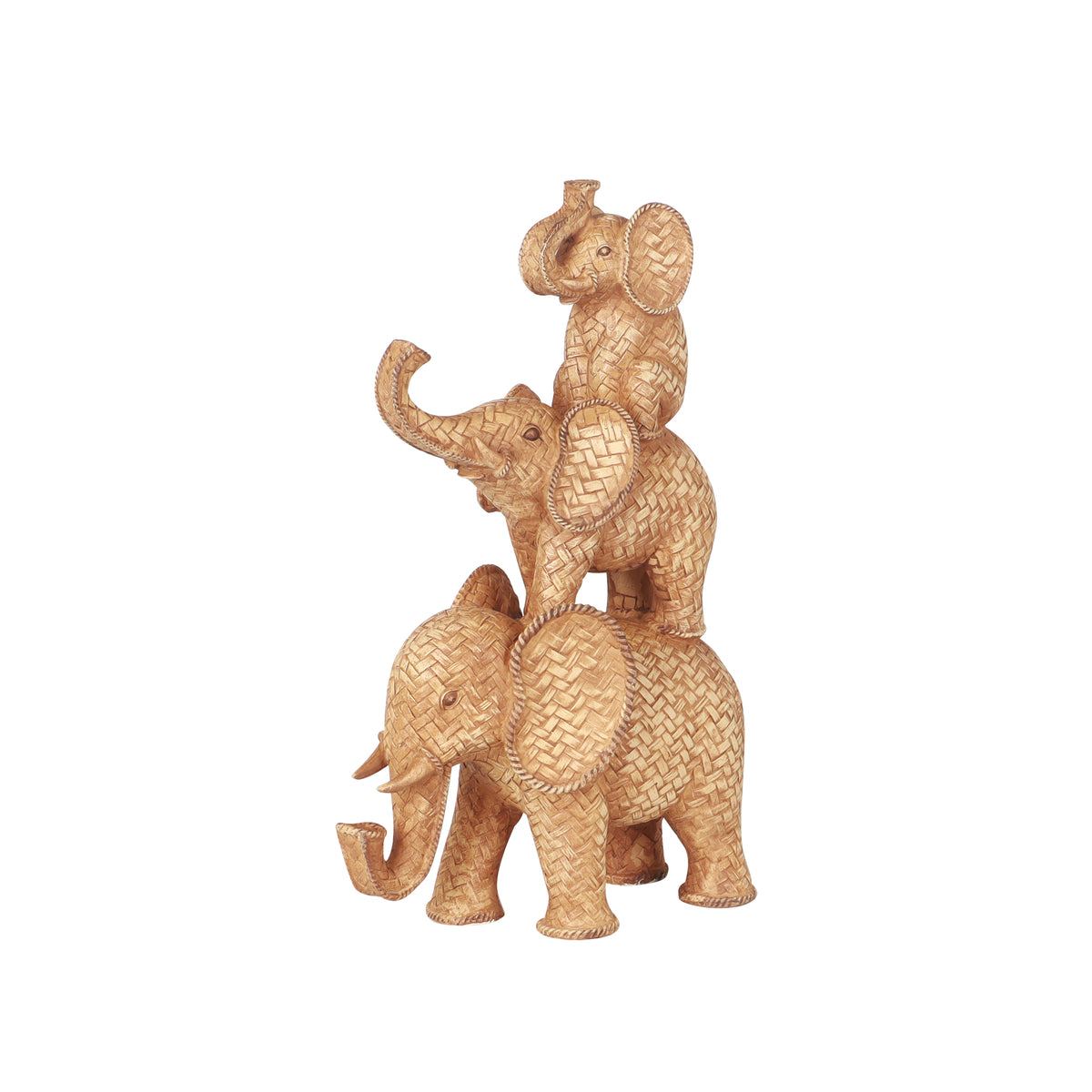 Safari Weave Elephant Family Figurine  | Vinoti Living