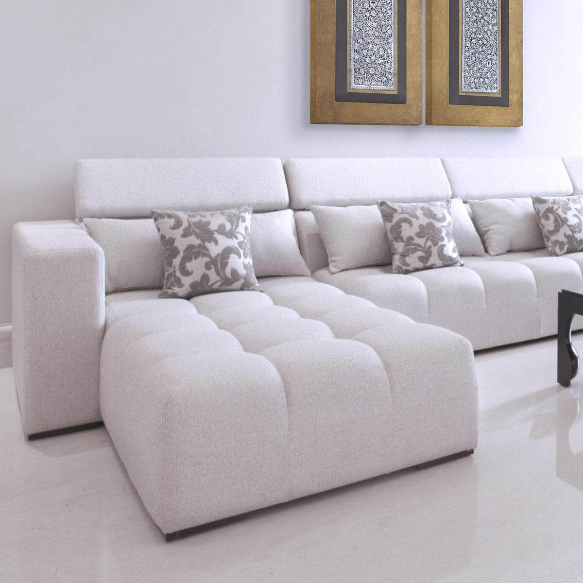 l shape three seat sofa with headrest 3 seater furniture di indonesia