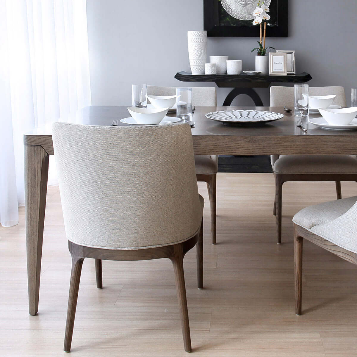 indonesian furniture - brown slim style dining table