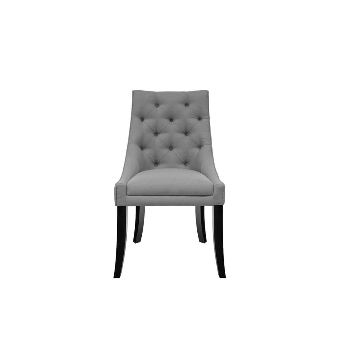 jakarta furniture side chair, tufted with flared wooden legs