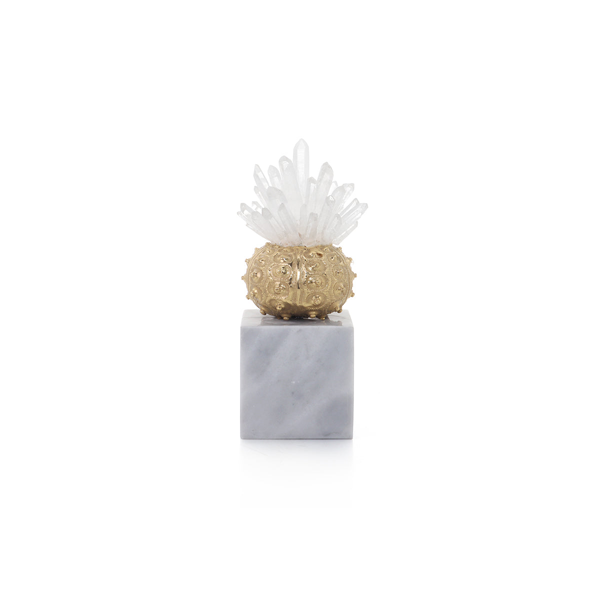 Geode Urchin On Marble - Quartz Figurine | Vinoti Living
