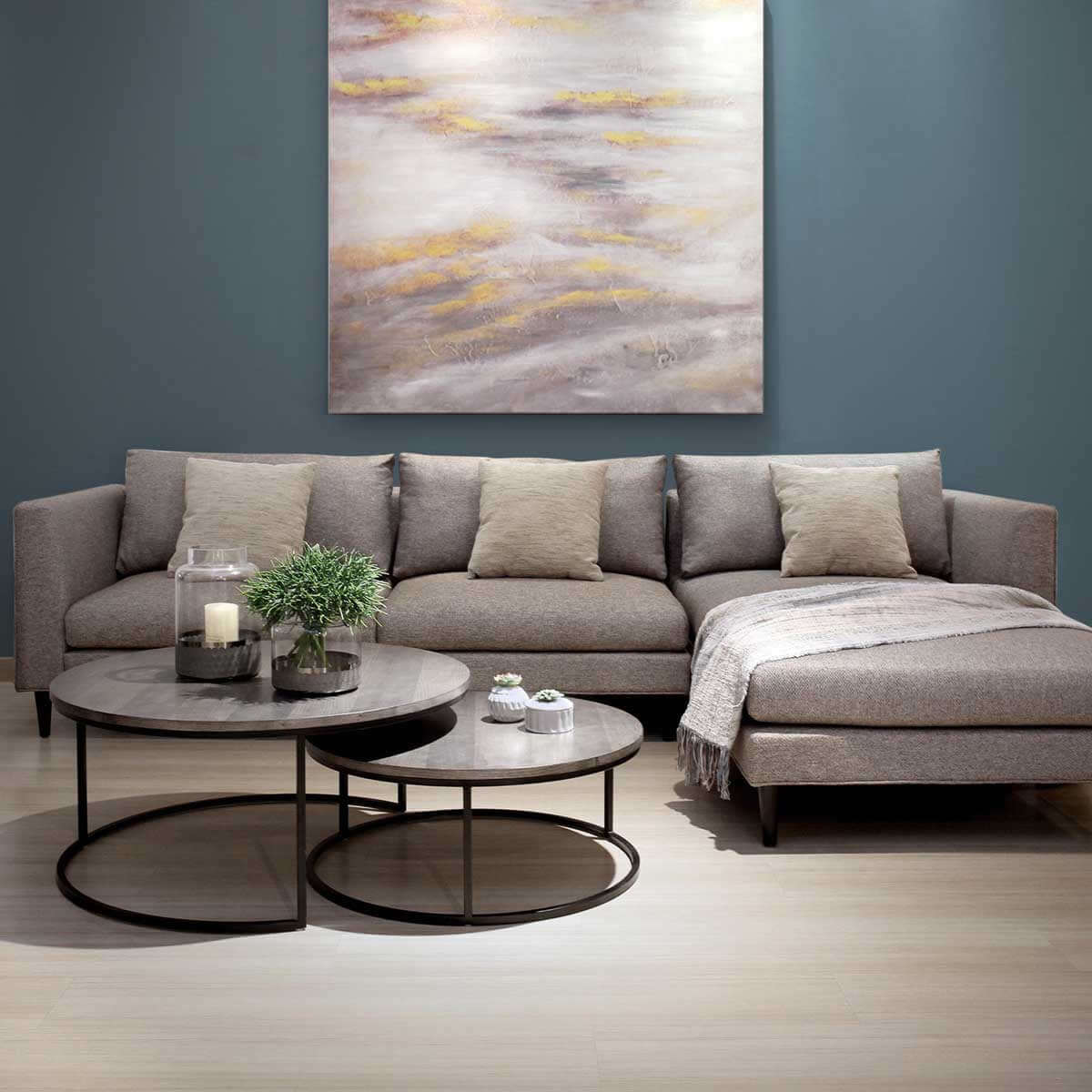 Slimline L-shape 3-seat sofa, simple and chic sofa