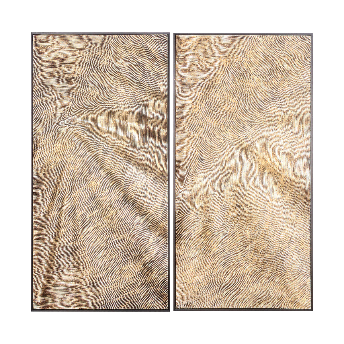 Elara Brushed Wave Set of 2 Wall Art | Vinoti Living