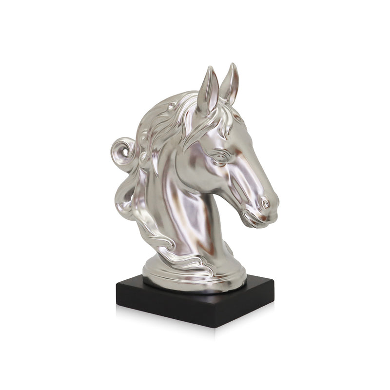 Valle Horse Head Silver Figurine | Vinoti Living