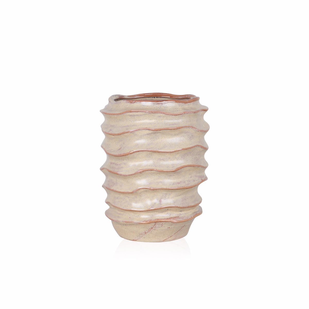 Cala Ridges Short Vase - Accessories | Vinoti Living