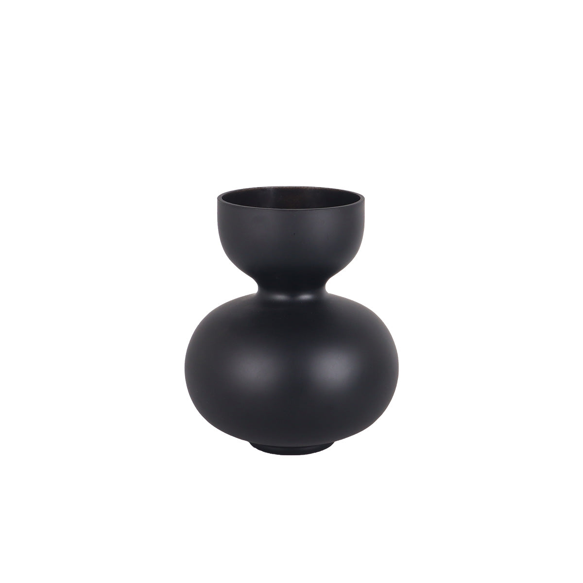 Gilded Bulbous Black Vase | Vinoti Living