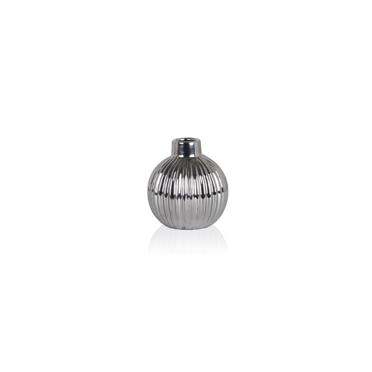 Argent Fluted Bulb Vase - Accessories | Vinoti Living