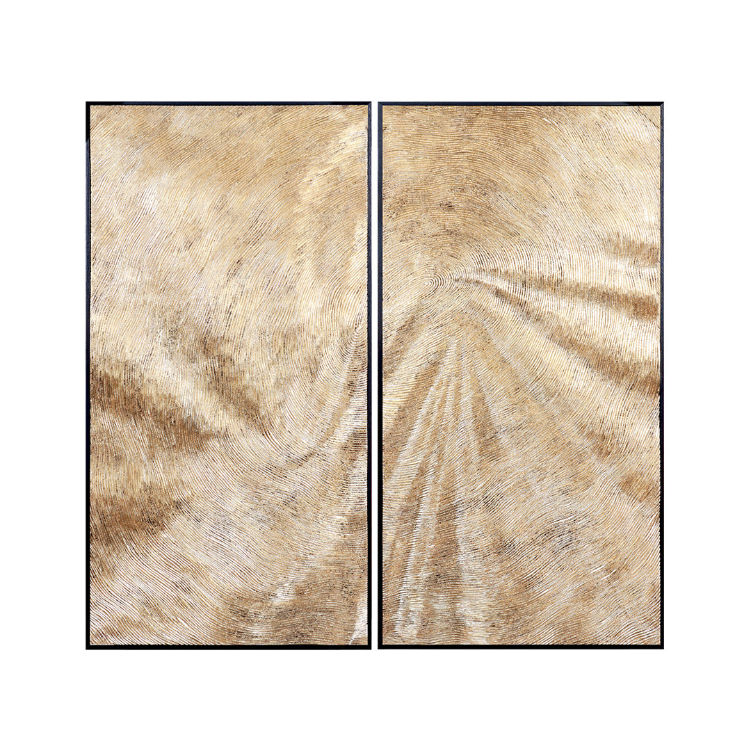 Elara Brushed Wave Set of 2 Wall Art | Vinoti Living