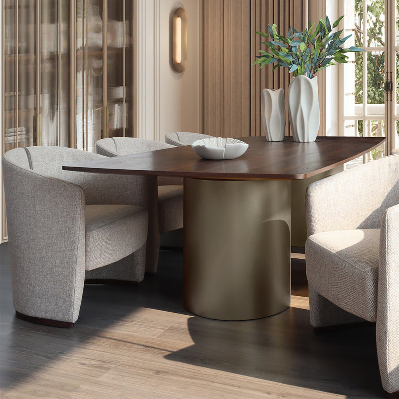 New York Dining Table - with 2 Cylinder Bases | Vinoti Living