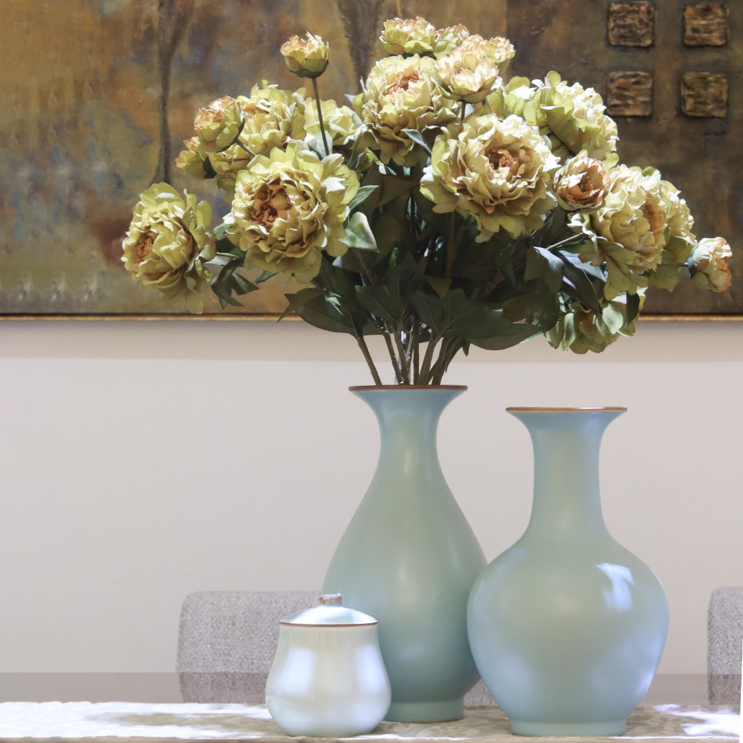 Peony Moss Green Flower - Accessories | Vinoti Living