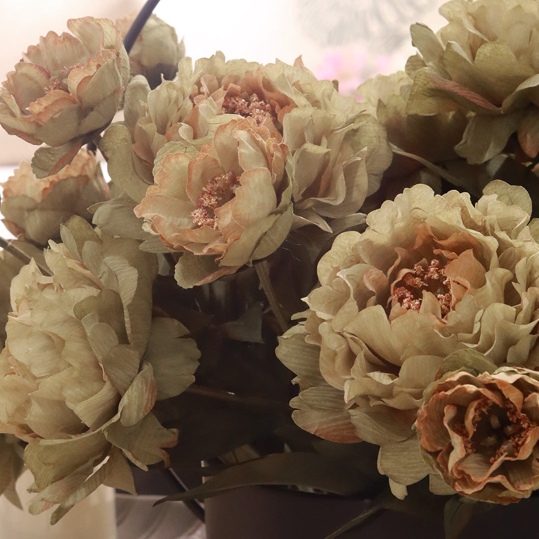 Peony Moss Green Flower - Accessories | Vinoti Living
