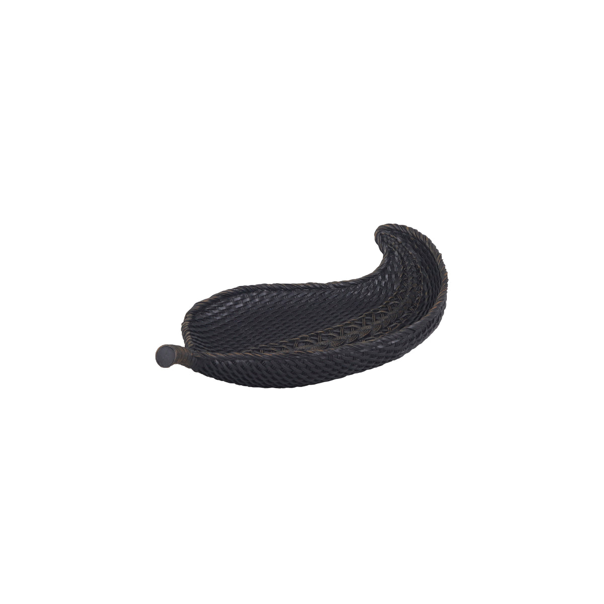 Selva Weave Leaf Black Tray | Vinoti Living