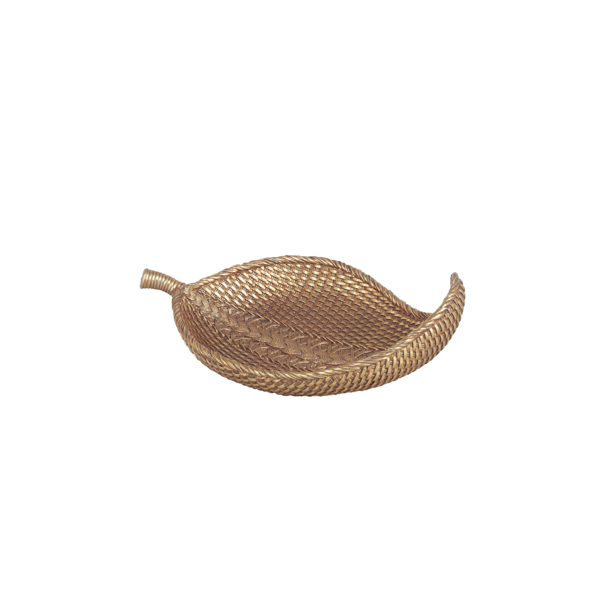 Selva Weave Leaf Copper Tray | Vinoti Living