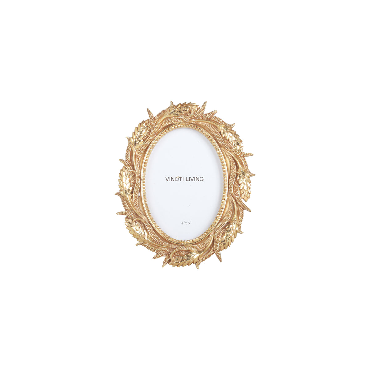 Selva Wheat Oval Gold Photo Frame | Vinoti Living