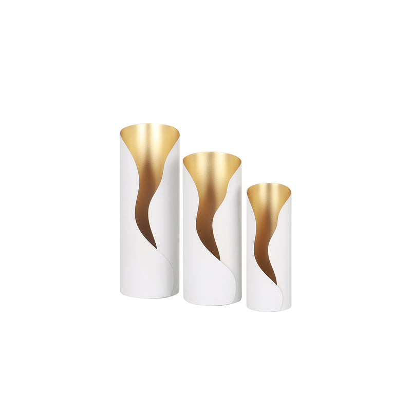 Shangrila White Candle Holder - Medium | Vinoti Living