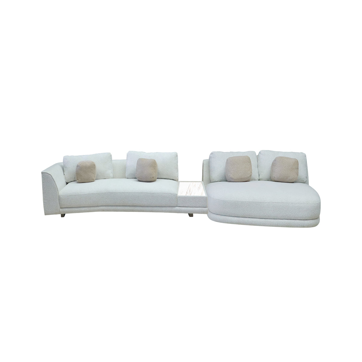 AB Compono L-Shape 2 Seater with Sintered Stone Top Side Table Sofa | Vinoti Living