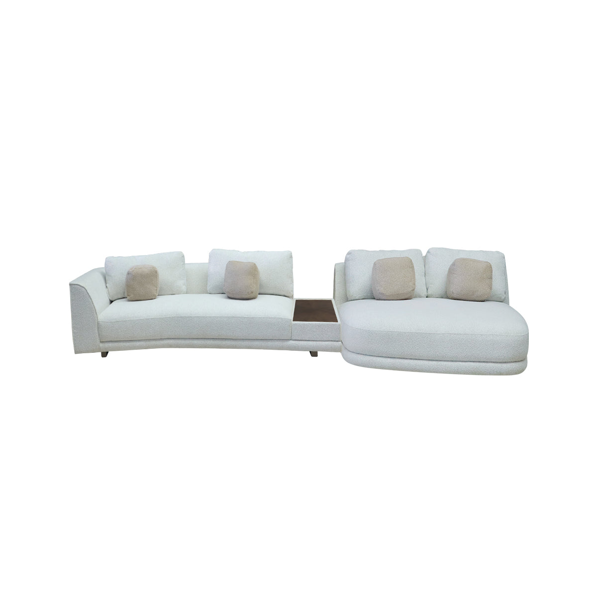 AB Compono L-Shape 2 Seater with Wood Top Side Table Sofa | Vinoti Living