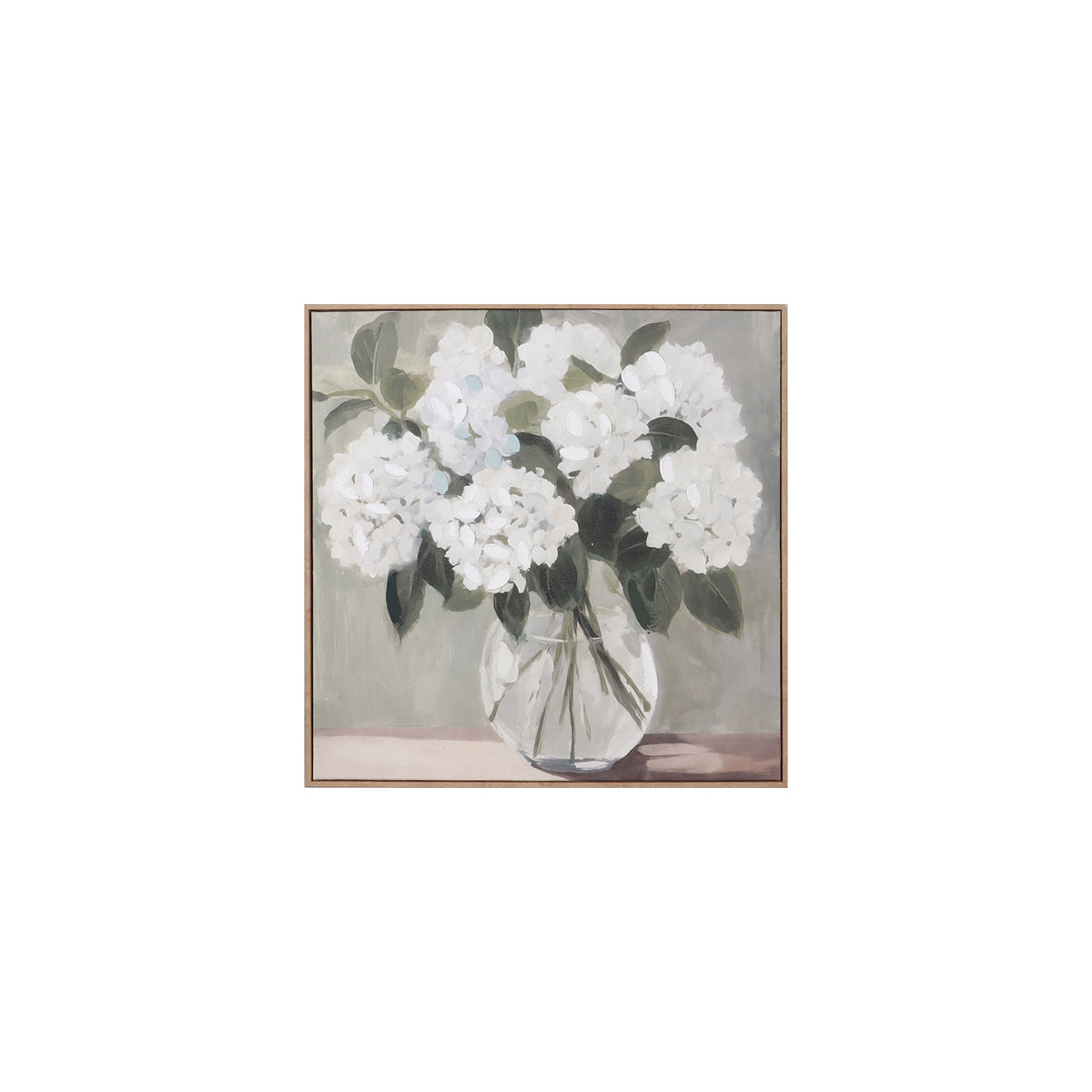 Hermosa White Hydrangea - B Wall Art | Vinoti Living