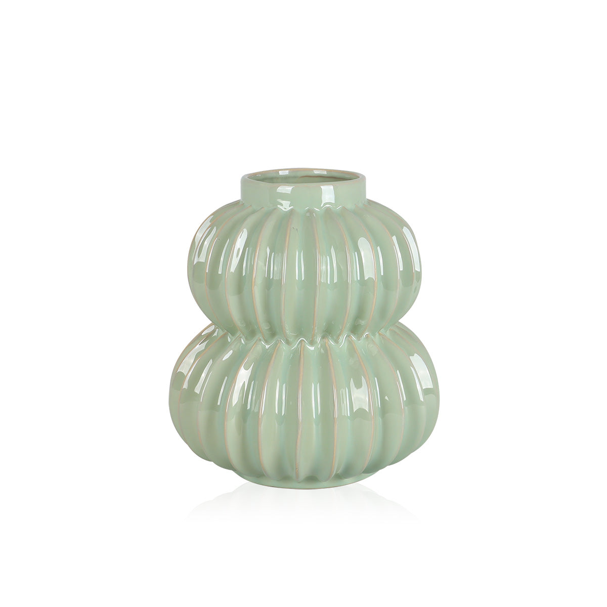 Roca Bulbous Small Green - Vase | Vinoti Living