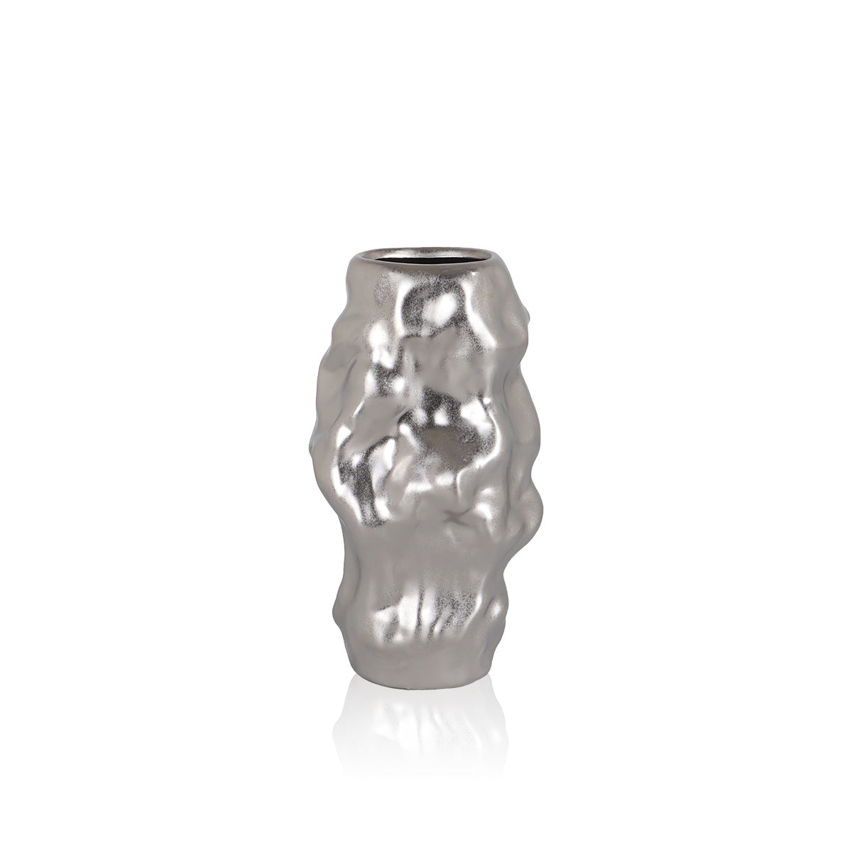 Roca Mercury Small Silver - Vase | Vinoti Living