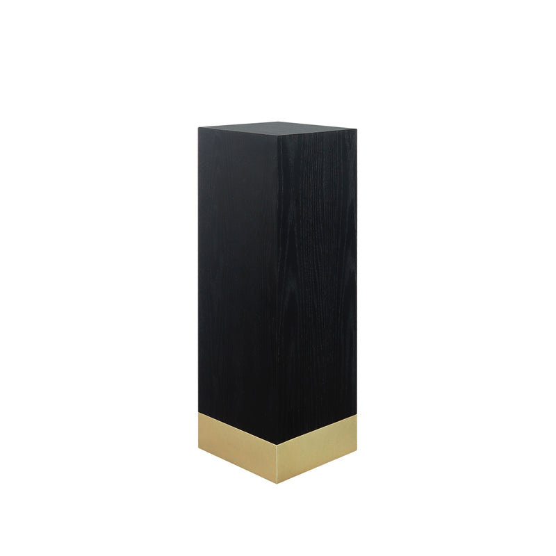 Wood Pedestal with Gold Paint Base | Vinoti Living