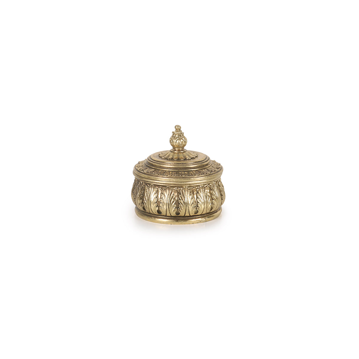 Arcadia Round Box - Gold - Vases & Centrepieces | Vinoti Living