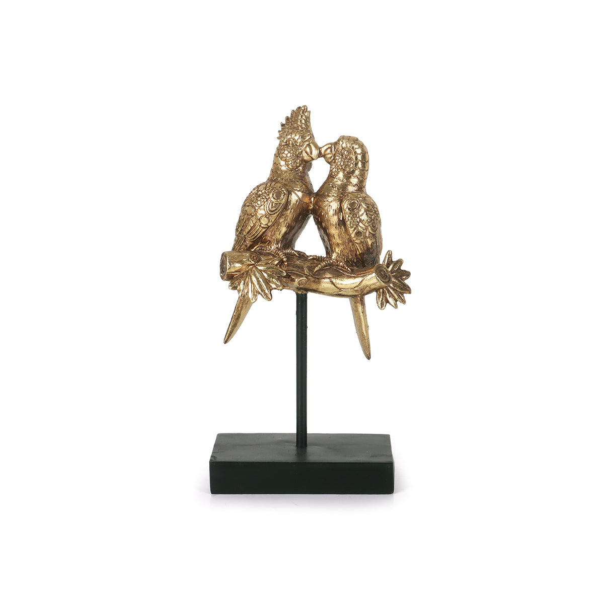 Gilded Cockatoos Figurine in a golden color | Vinoti Living