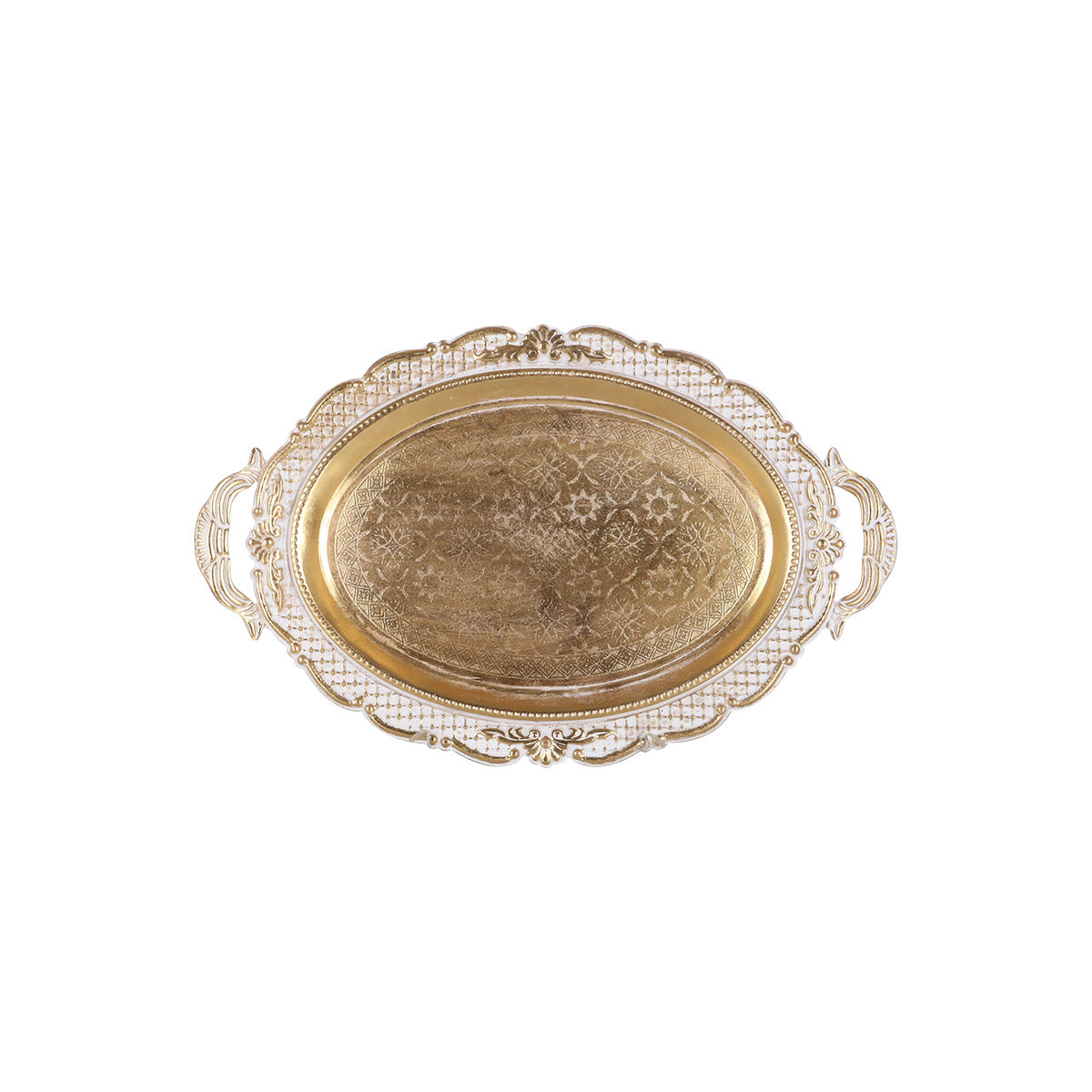 Alexandria Royal White Gold Tray | Vinoti Living