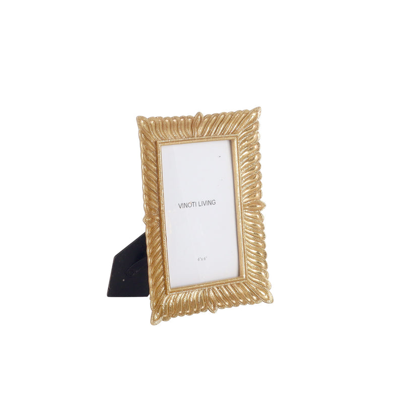 Alexandria Fern Gold Photo Frame 4x6 - Accessories | Vinoti Living