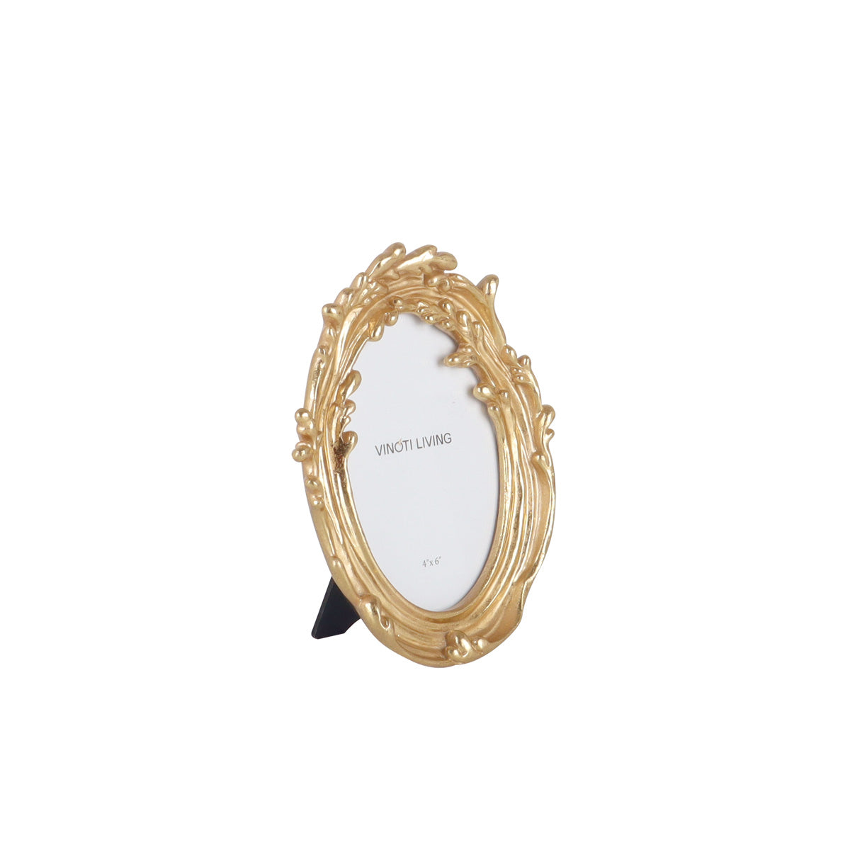 Alexandria Foliage Oval Gold Photo Frame 4x6 - Accessories | Vinoti Living