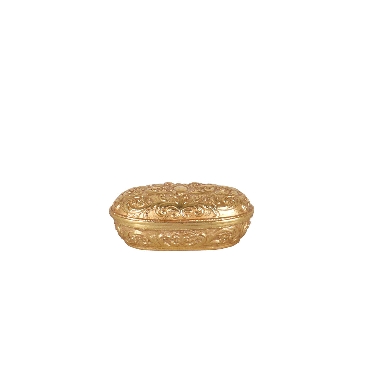 Alexandria Oval Gold Jewelry Box | Vinoti Living