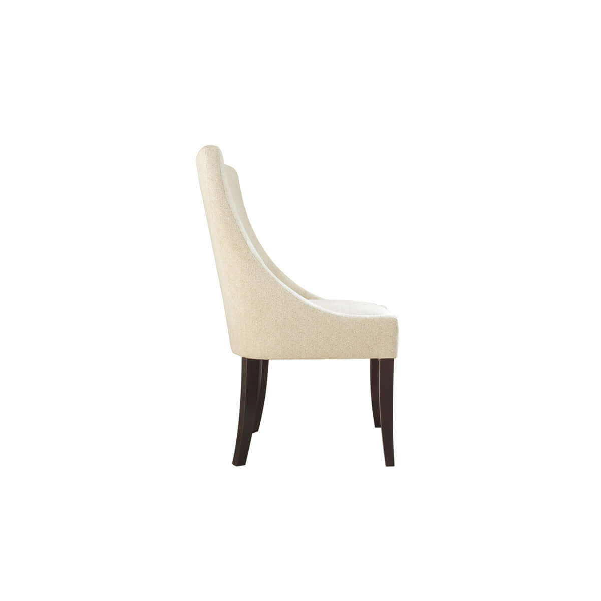 side view classy wood leg dining chair