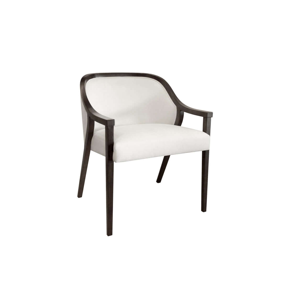 arm dining chair glossy wooden trim with straight legs