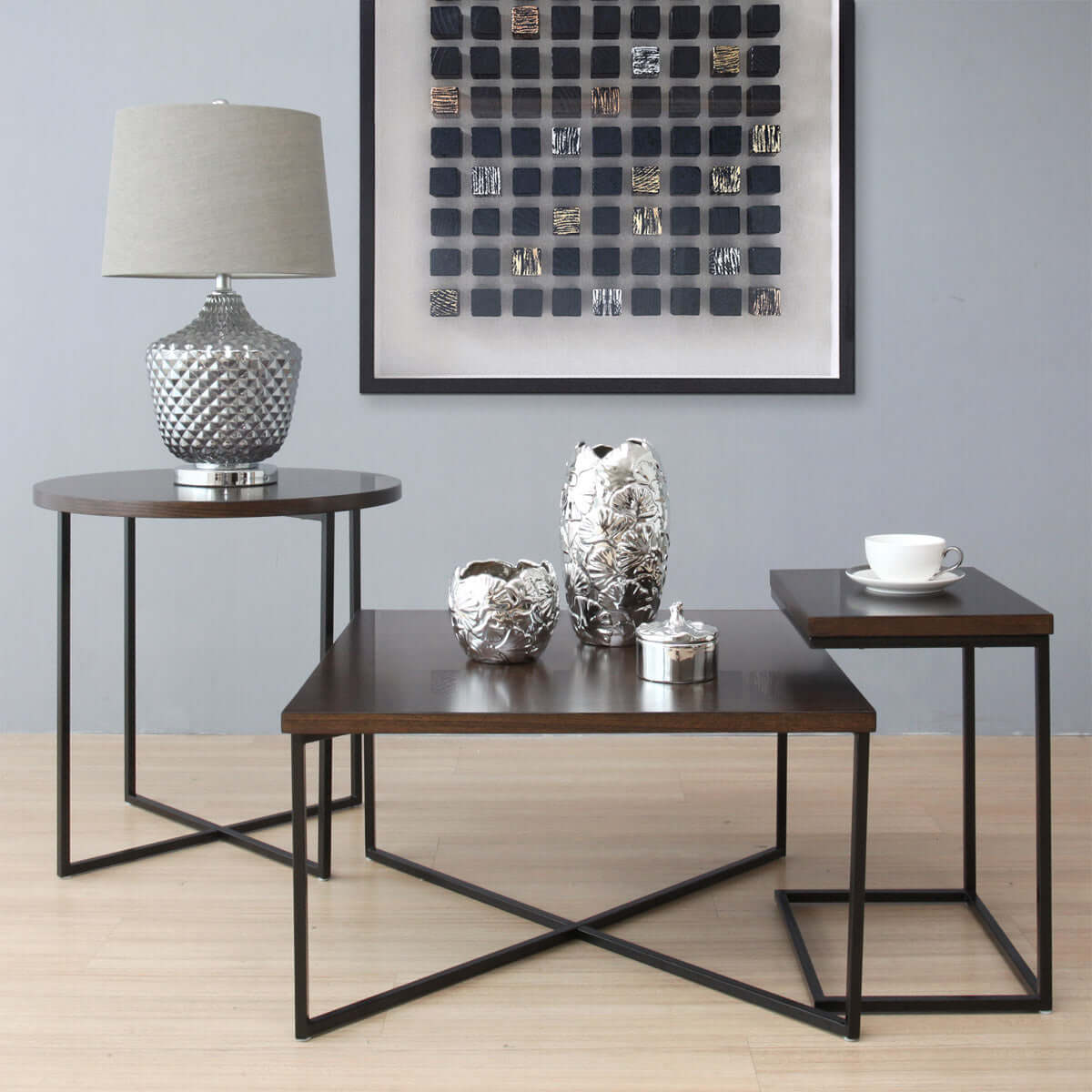 Square coffee table with end deals tables