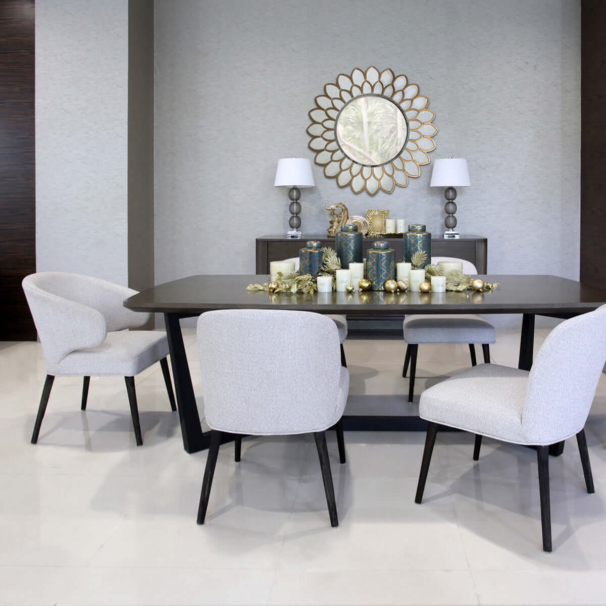 indonesia online furniture - dining table with wood top and legs