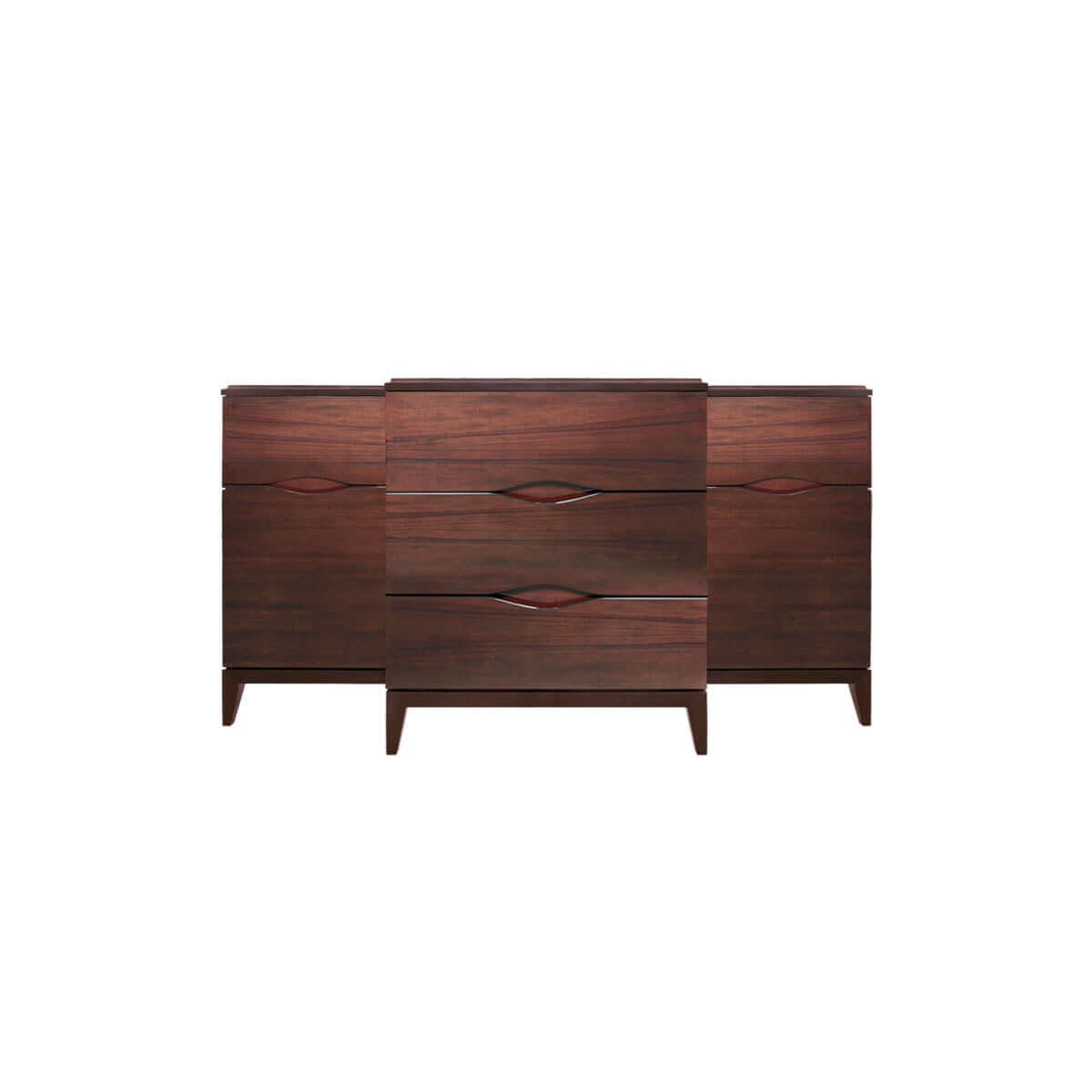 indonesian furniture online - glossy brown sideboard with 9 drawers