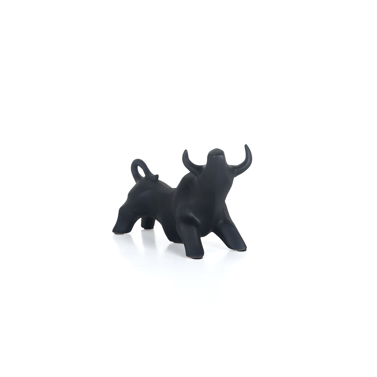 Sanibel Abstract Bull Black - Figurine | Vinoti Living